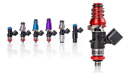 Evo X Injector Dynamics 1700x USCAR Connector / 48mm Length / 14mm (Black) BOTTOM Adaptor - Set of 4