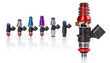 Evo X Injector Dynamics 2600-XDS Injectors - 48mm Length - 14mm Top - 14mm Bottom Adapter (Set of 4)