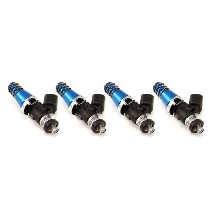 Evo 3-9 Injector Dynamics ID1050X Injectors 11mm (Blue) Adaptor Tops Denso Lower (Set of 4)